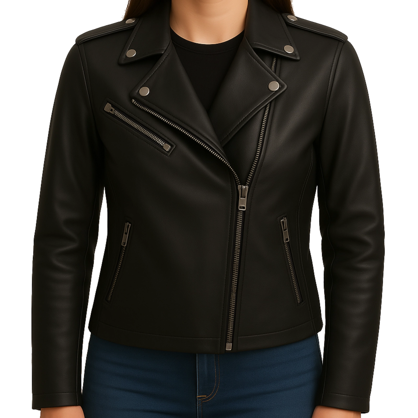 Campera de Cuero Mujer | Modelo Zoe: imagen 1